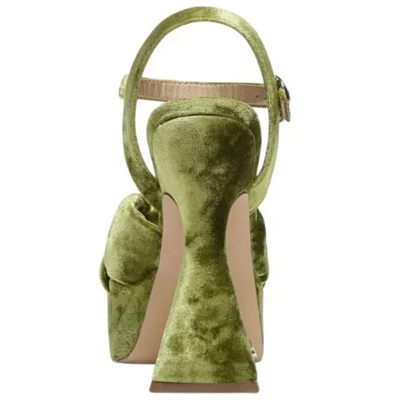 Circus Sam Edelman Womens Audrea Platform Sandal Light Jade Green Velvet Size 8 - Picture 3 of 3